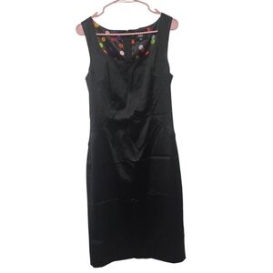 Dolce & Gabbana Black Satin Sheath Dress Size 46 Us 10